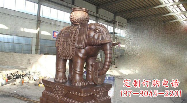驮宝大象铜雕 驮宝大象铜雕