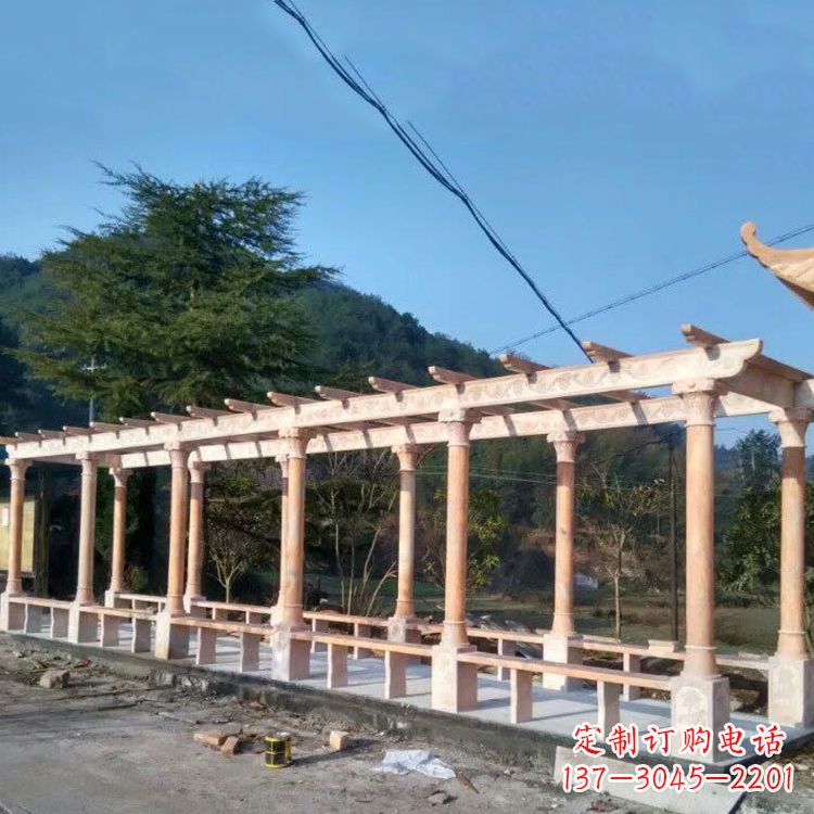 晚霞红花架长廊