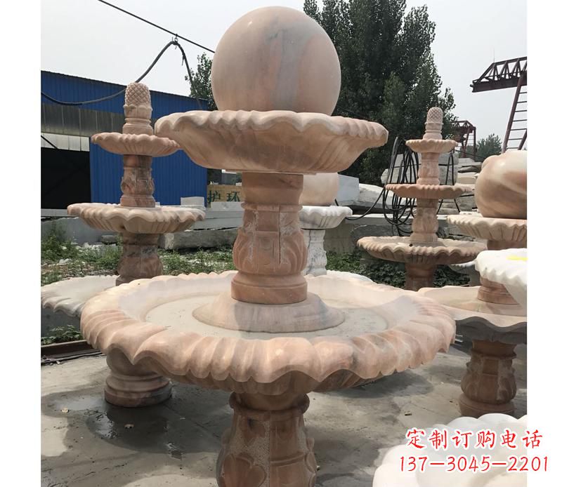 晚霞红景观风水球雕塑