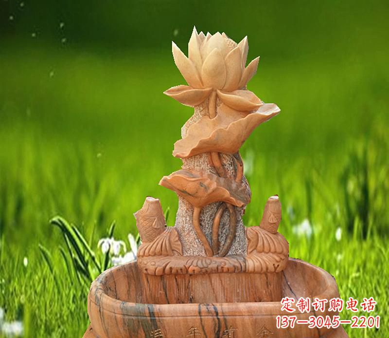 晚霞红景观荷花水池