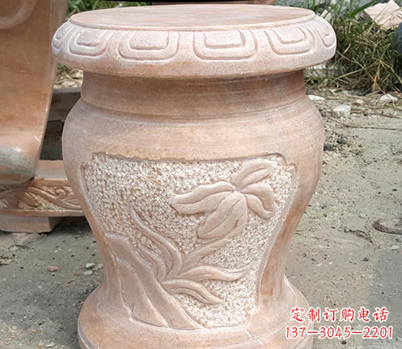 晚霞红景观蝴蝶石凳