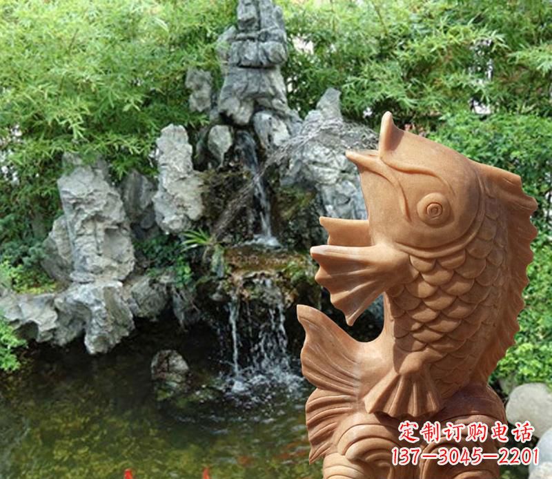 鲤鱼雕塑 - 晚霞/鲤鱼/喷泉 鲤鱼雕塑 - 晚霞/鲤鱼/喷泉