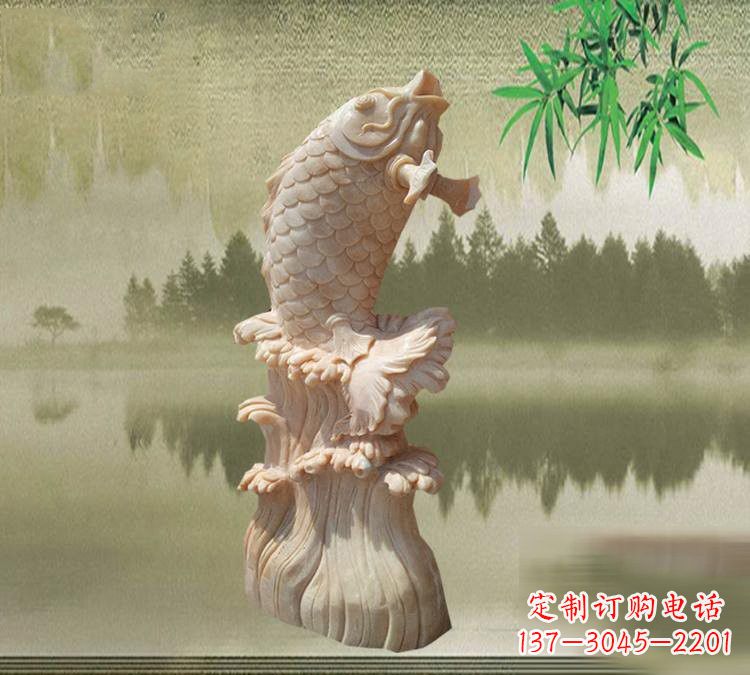 晚霞/鲤鱼/石雕-晚霞红鲤鱼石雕 晚霞/鲤鱼/石雕-晚霞红鲤鱼石雕