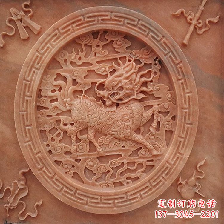 晚霞红麒麟建筑装饰壁画