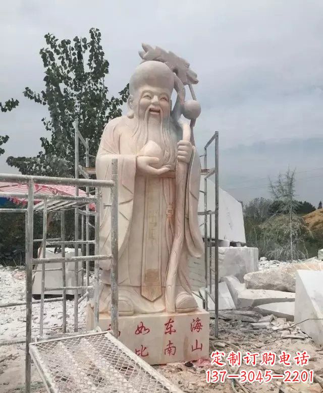 晚霞红神像老寿星雕塑