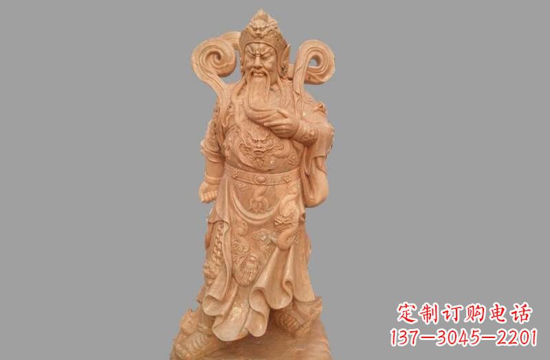 晚霞红武财神关公雕像