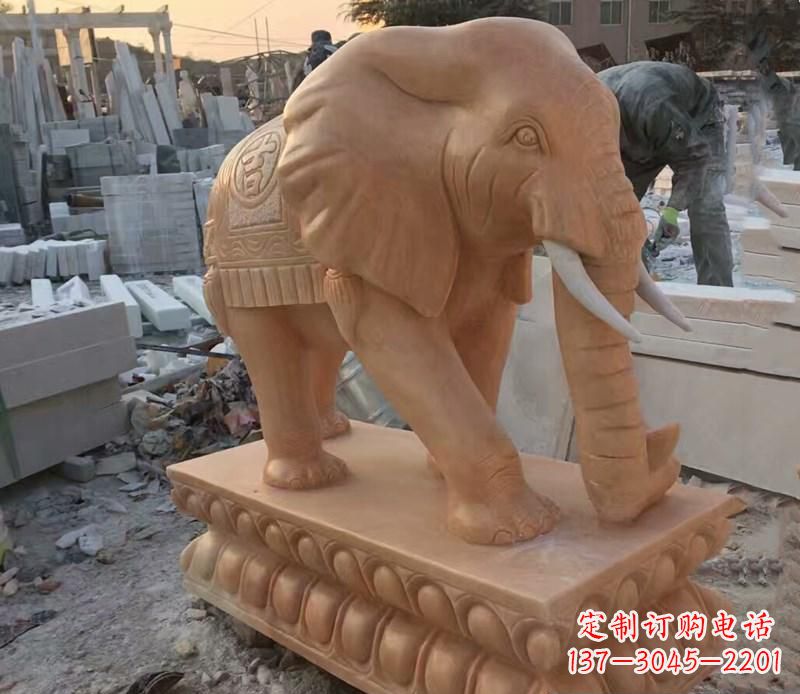 晚霞红元宝招财大象