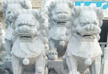 企业景观大理石狮子石雕 (8)