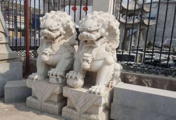 企业景观大理石狮子石雕 (11)