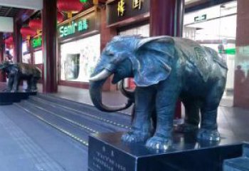 企业门口大象铜雕