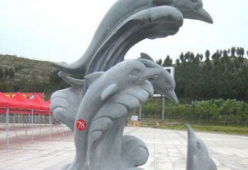 青石海豚公园动物石雕