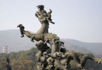 青铜神龙出水铜雕