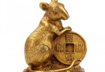生肖鼠-铸铜鎏金动物雕塑摆件