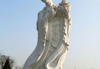 十二花神之四月牡丹杨玉环汉白玉古代美女雕像