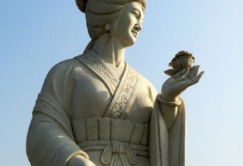 十二花神之十月芙蓉花花蕊夫人汉白玉古代美女雕像