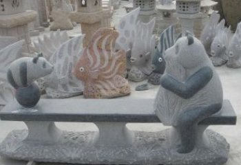 石雕熊猫座椅