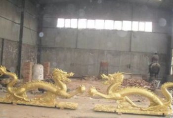 双龙戏珠广场铜雕 (2)