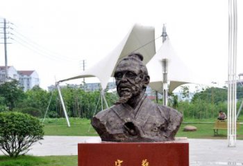 宋慈铸铜头像雕塑-古代十大名医园林广场人物雕塑