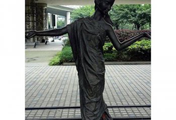 跳舞的女孩街边景观铜雕