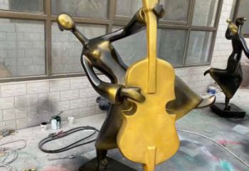 铜雕琵琶手鼓舞人物雕塑