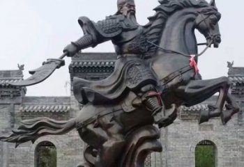 铜雕骑马关公广场历史人物雕塑