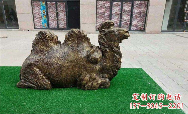 卧着的骆驼动物铜雕
