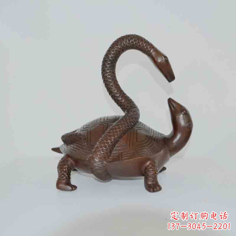乌龟背蛇龟蛇铜雕