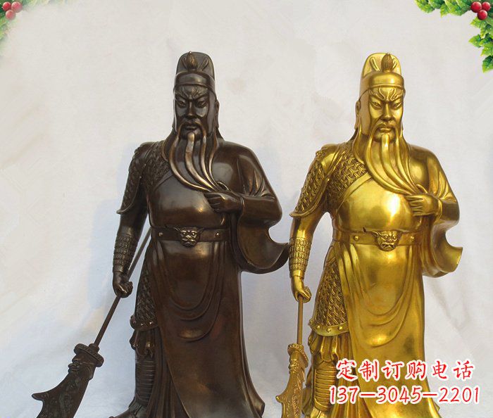 武财神持刀关公铜雕 (2)