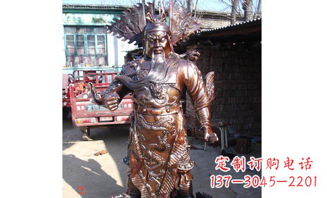 武财神持刀关公铜雕 (3)