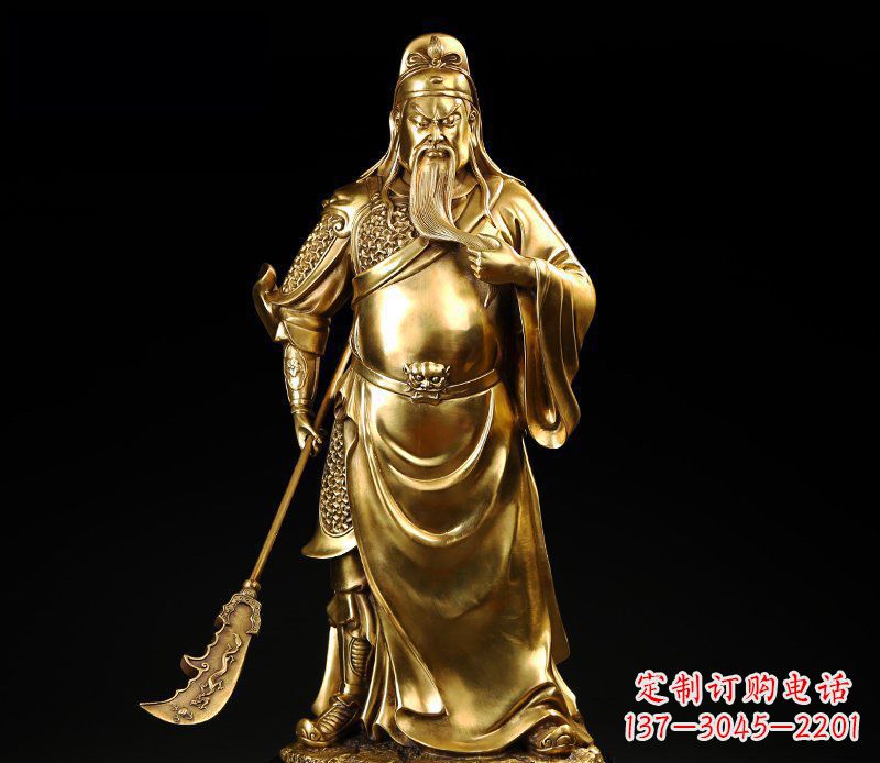 武圣握刀关公铜雕