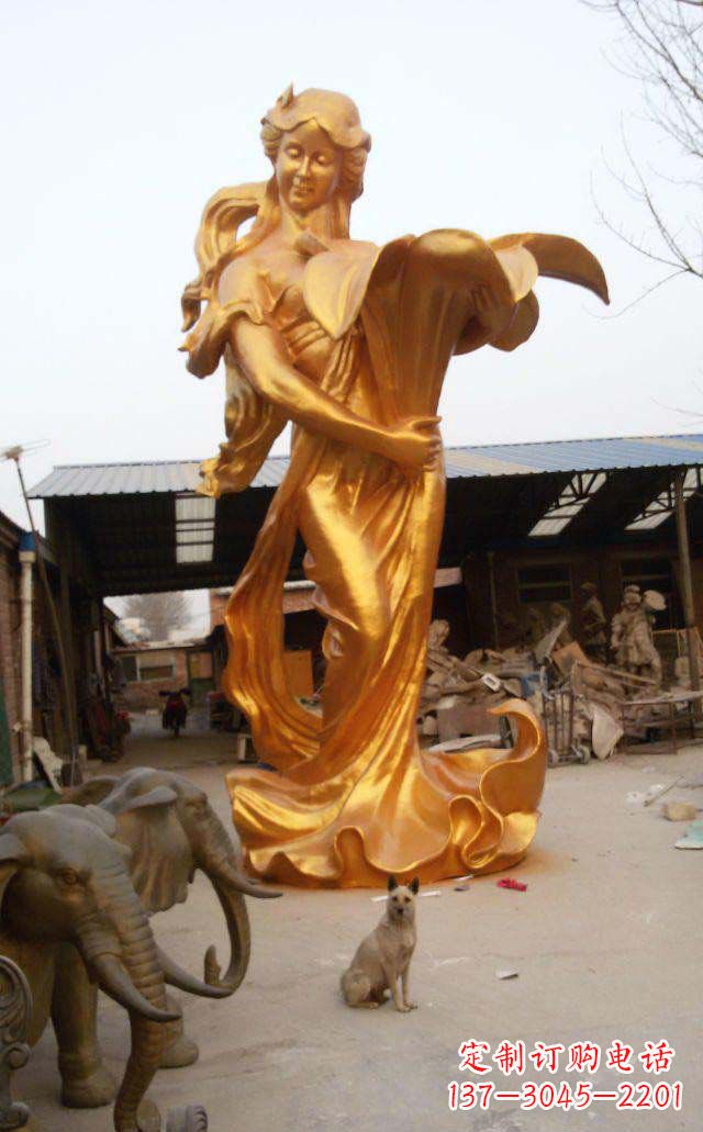 西方美女人物铜雕