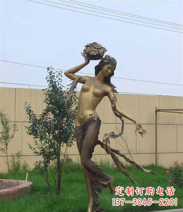 西方美女公园人物铜雕