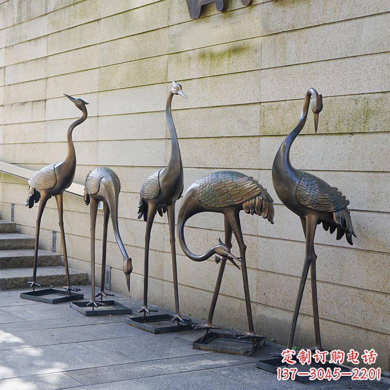 仙鹤不-锈-钢-雕-塑-