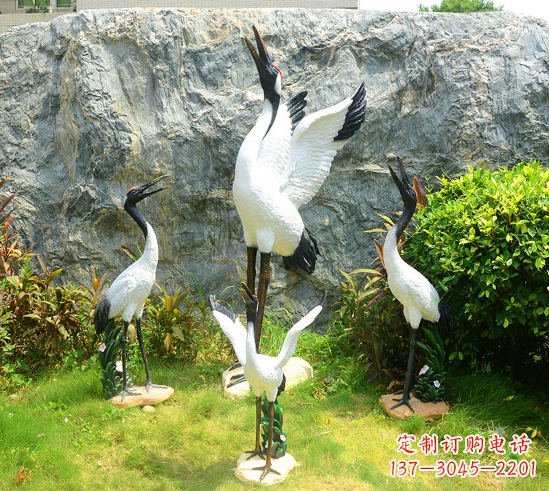 仙鹤雕塑 墓地