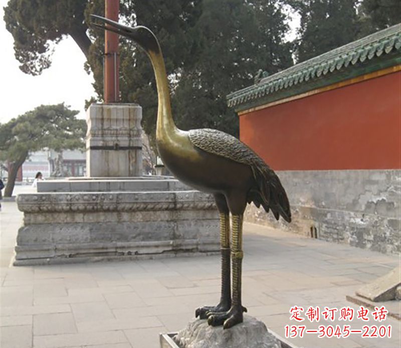 仙鹤动物铜雕 (2)