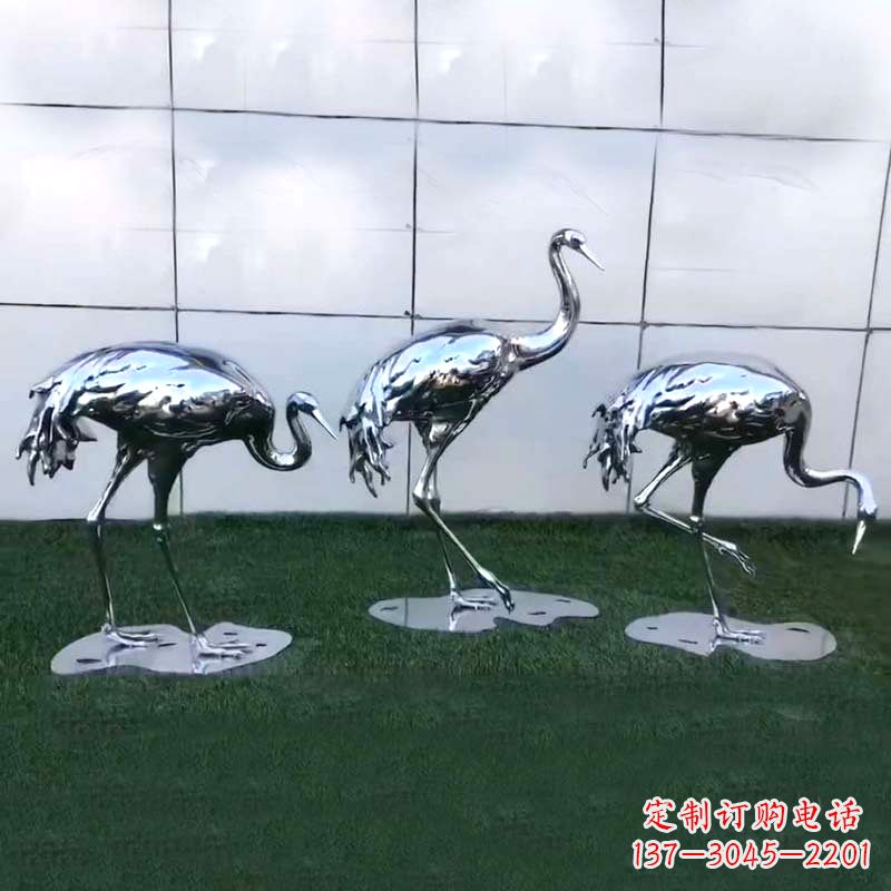 仙鹤镜面不-锈-钢-雕-塑-
