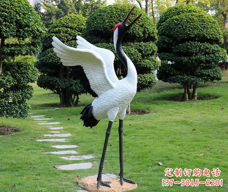 仙鹤金属雕塑
