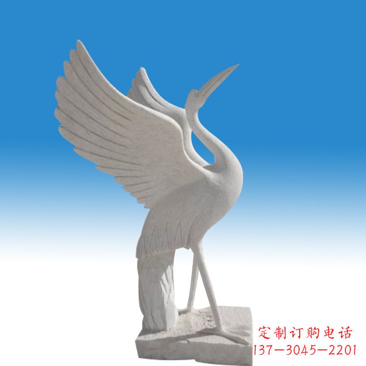 仙鹤砂岩雕塑