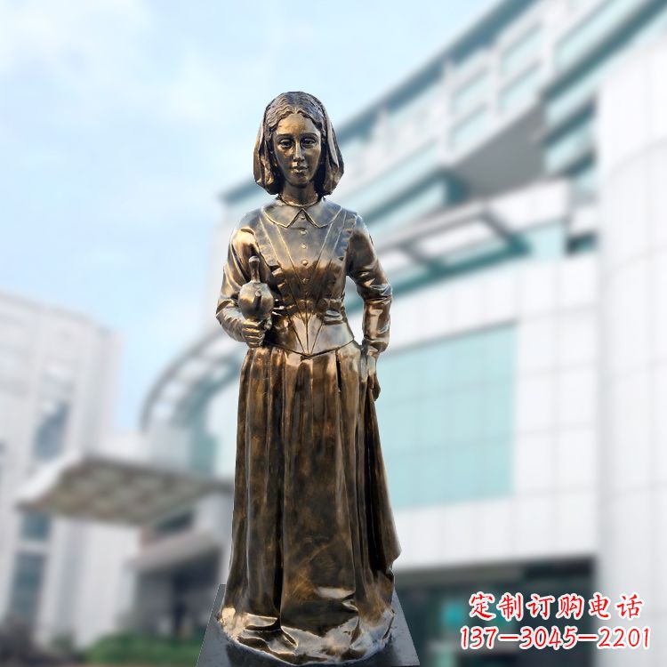 现代护理教育奠基人南丁格尔玻璃钢仿铜雕像 现代护理教育奠基人南丁格尔玻璃钢仿铜雕像