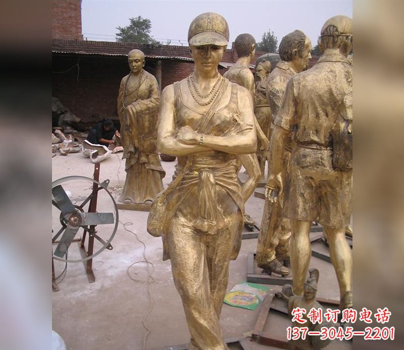 现代广场人物铜雕
