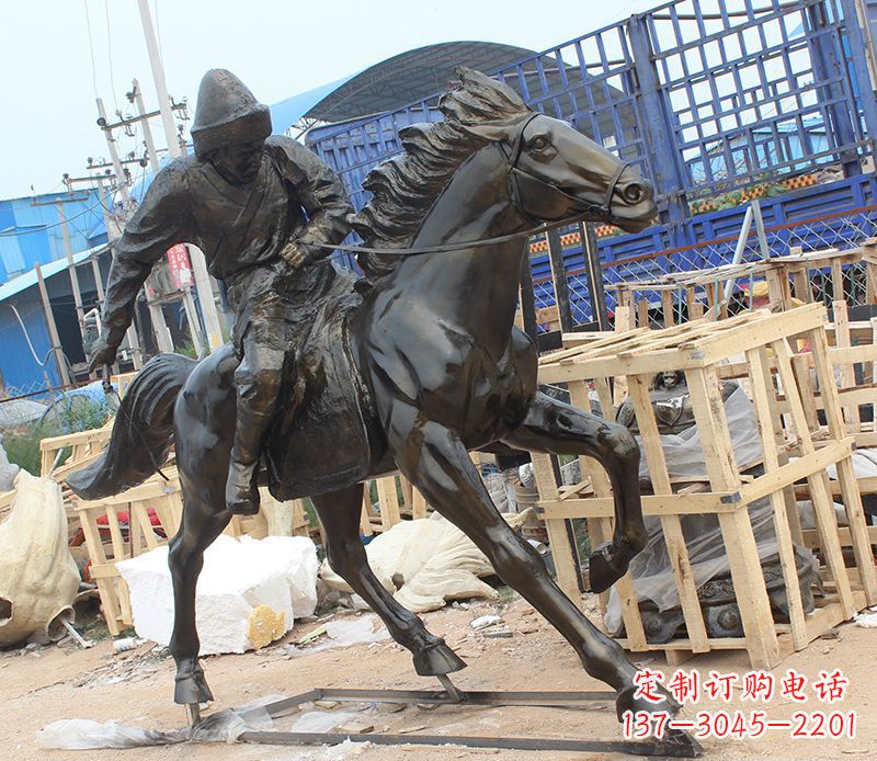 现代骑马人物公园景观铜雕