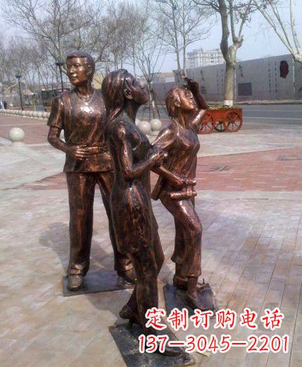 现代人物铜雕像