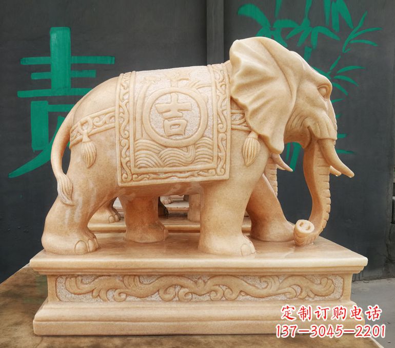 现代石雕大象雕像