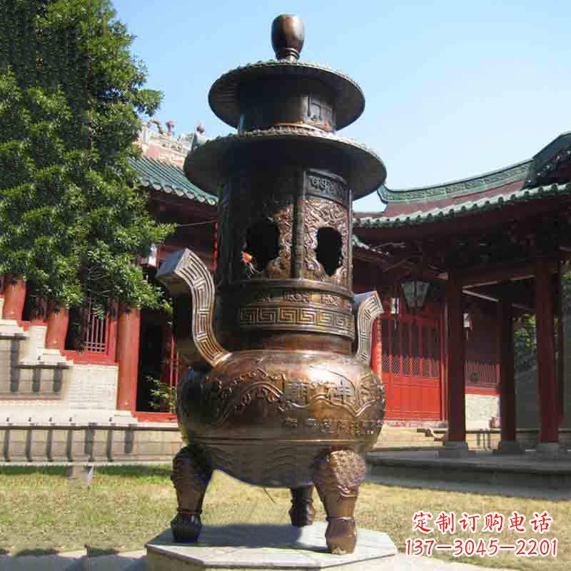 现代铜制香炉铜雕香炉