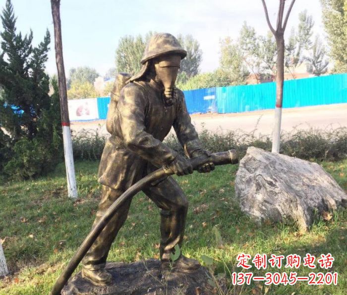 消防守护人物铜雕 (4)