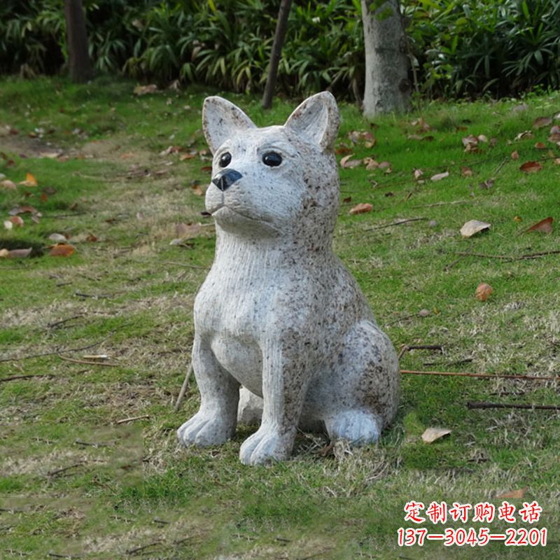 小狗花岗岩石雕