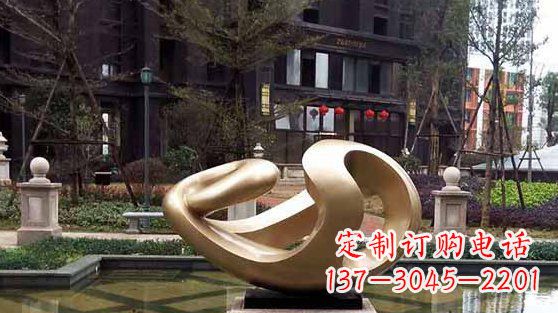 小区不锈钢烤漆抽象雕塑