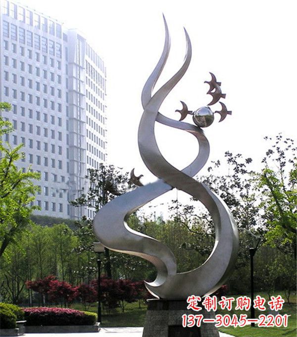 小区不锈钢阳光标志雕塑