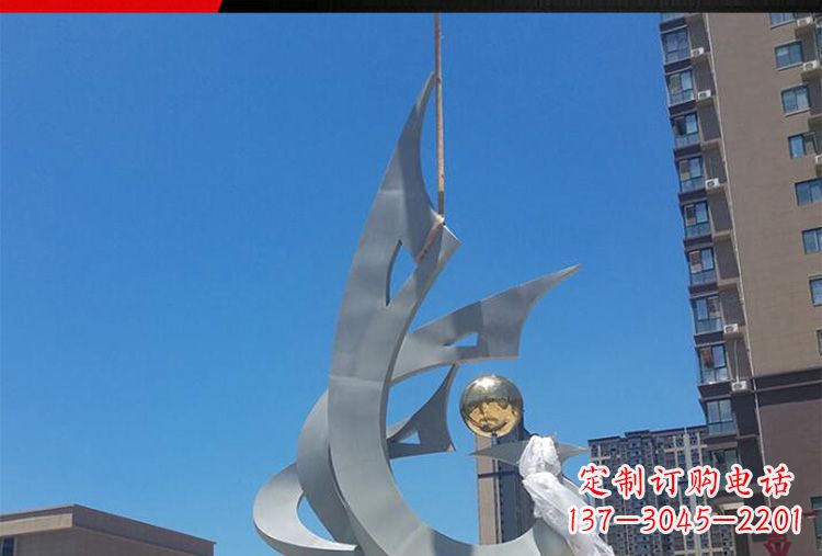 小区不锈钢一飞冲天景观雕塑
