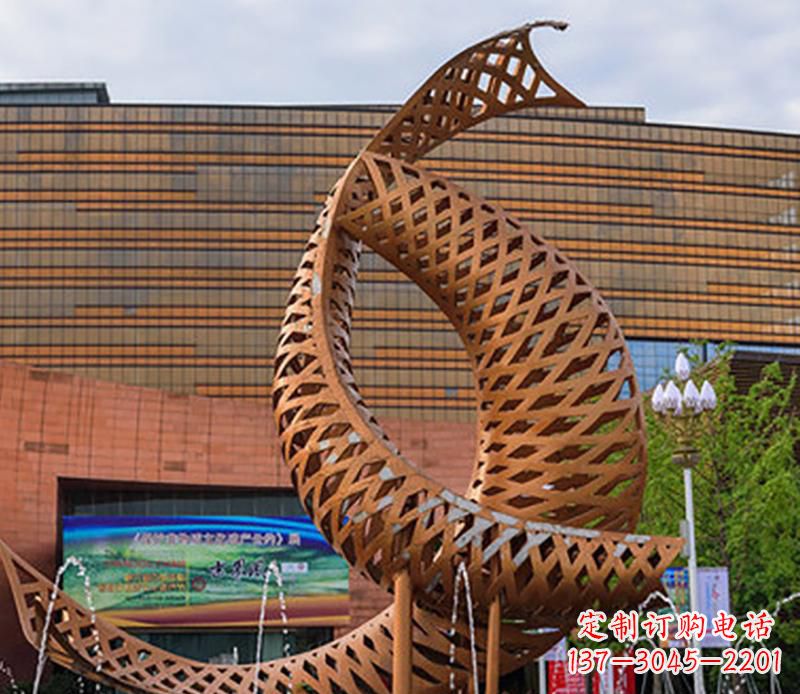 小区不锈钢造型抽象雕塑
